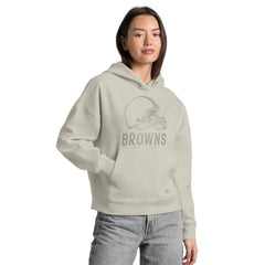 Cleveland Browns Starter Women's Rhinestone Relaxed Hoodie - Khaki outlet