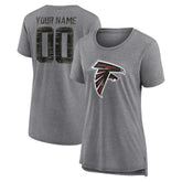 Atlanta Falcons Women's Heritage Custom Name & Number Tri-Blend T-Shirt - Gray discount