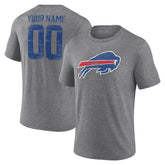 Buffalo Bills Heritage Custom Name & Number Tri-Blend T-Shirt - Gray discount