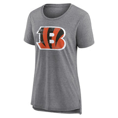 Cincinnati Bengals Women's Heritage Custom Name & Number Tri-Blend T-Shirt - Gray discount