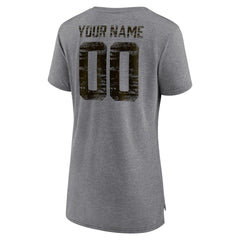 Cleveland Browns Women's Heritage Custom Name & Number Tri-Blend T-Shirt - Gray outlet