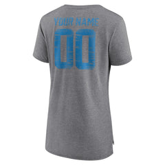 Detroit Lions Women's Heritage Custom Name & Number Tri-Blend T-Shirt - Gray online