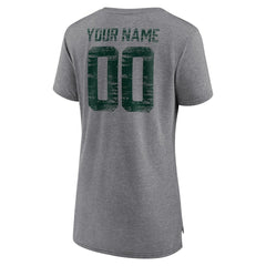Green Bay Packers Women's Heritage Custom Name & Number Tri-Blend T-Shirt - Gray sale