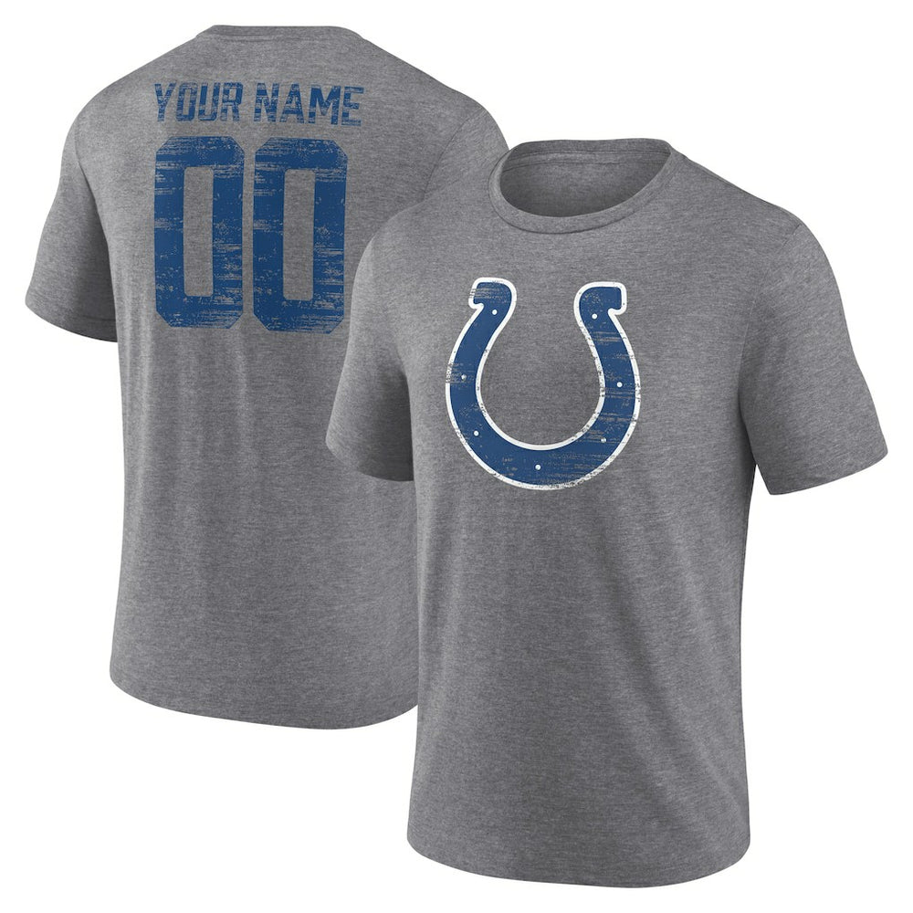 Indianapolis Colts Heritage Custom Name & Number Tri-Blend T-Shirt - Gray cheap