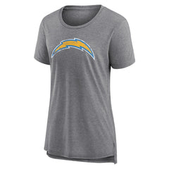 Los Angeles Chargers Women's Heritage Custom Name & Number Tri-Blend T-Shirt - Gray online