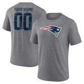 New England Patriots Heritage Custom Name & Number Tri-Blend T-Shirt - Gray cheap