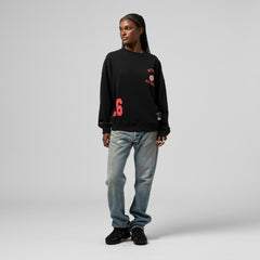 Detroit Red Wings Mitchell & Ness Women's Vintage Crewneck Sweatshirt - Black Sweatshirts