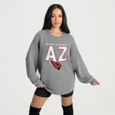 Arizona Cardinals Gameday Couture Women's Oversized Pure Motion Corded Sweatshirt - Gray for sale