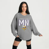 Minnesota Vikings Gameday Couture Women's Oversized Pure Motion Corded Sweatshirt - Gray sale