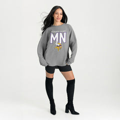 Minnesota Vikings Gameday Couture Women's Oversized Pure Motion Corded Sweatshirt - Gray sale