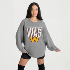 Washington Commanders Gameday Couture Women's Oversized Pure Motion Corded Sweatshirt - Gray for sale