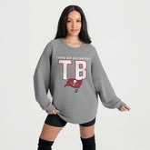 Tampa Bay Buccaneers Gameday Couture Women's Oversized Pure Motion Corded Sweatshirt - Gray on sale
