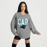 Carolina Panthers Gameday Couture Women's Oversized Pure Motion Corded Sweatshirt - Gray cheap