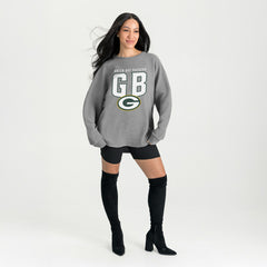 Green Bay Packers Gameday Couture Women's Oversized Pure Motion Corded Sweatshirt - Gray for sale