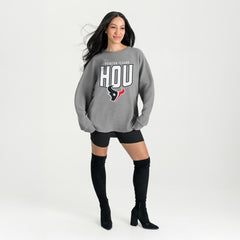 Houston Texans Gameday Couture Women's Oversized Pure Motion Corded Sweatshirt - Gray cheap