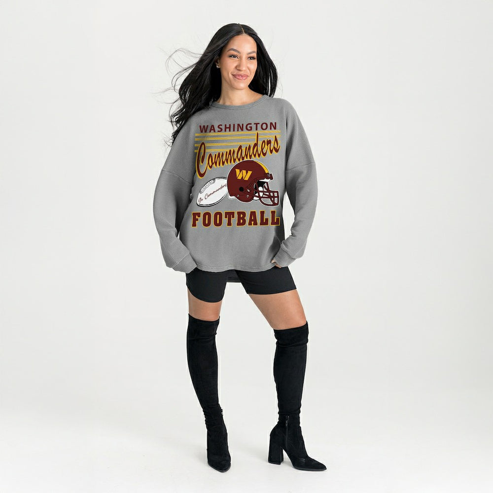 Washington Commanders Gameday Couture Women's Oversized Sweet Victory Corded Sweatshirt - Gray online