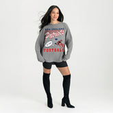 New England Patriots Gameday Couture Women's Oversized Sweet Victory Corded Sweatshirt - Gray cheap