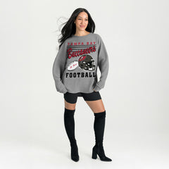 Tampa Bay Buccaneers Gameday Couture Women's Oversized Sweet Victory Corded Sweatshirt - Gray cheap