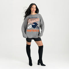 Denver Broncos Gameday Couture Women's Oversized Sweet Victory Corded Sweatshirt - Gray sale