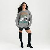 Miami Dolphins Gameday Couture Women's Oversized Sweet Victory Corded Sweatshirt - Gray online
