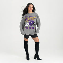 Minnesota Vikings Gameday Couture Women's Oversized Sweet Victory Corded Sweatshirt - Gray cheap