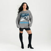 Carolina Panthers Gameday Couture Women's Oversized Sweet Victory Corded Sweatshirt - Gray for sale