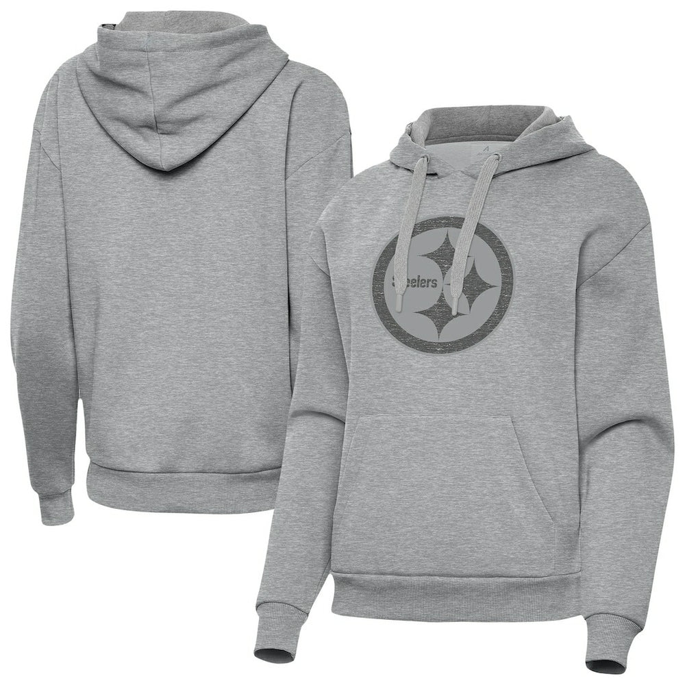Pittsburgh Steelers Antigua Women's Victory Hoodie - Heather Gray cheap