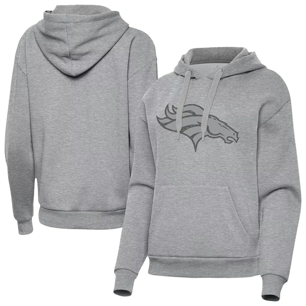 Denver Broncos Antigua Women's Victory Hoodie - Heather Gray cheap