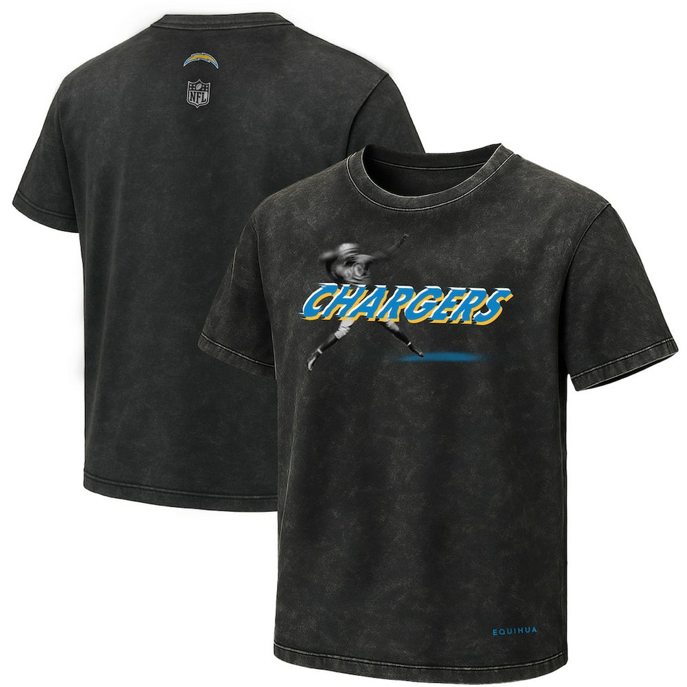 Los Angeles Chargers EQUIHUA Retro T-Shirt - Black sale