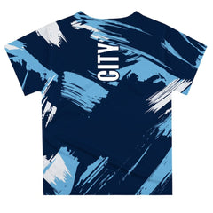 Manchester City Vive La Fete Infant Paint Brush T-Shirt Discount - Navy