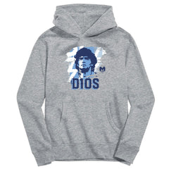 Diego Maradona Argentina National Team Vive La Fete Youth D10S Pullover Hoodie for sale - Gray