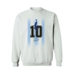 Diego Maradona Argentina National Team Vive La Fete Number & Signature Sweatshirt - White for sale