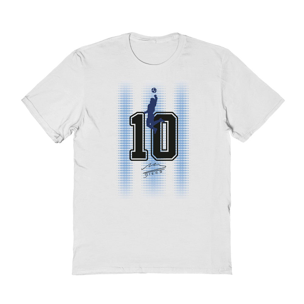 Diego Maradona Argentina National Team Vive La Fete Number & Signature T-Shirt - White for sale
