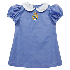 Real Madrid Vive La Fete Girls Infant Gingham Puffy A-Line Dress Discount - Royal