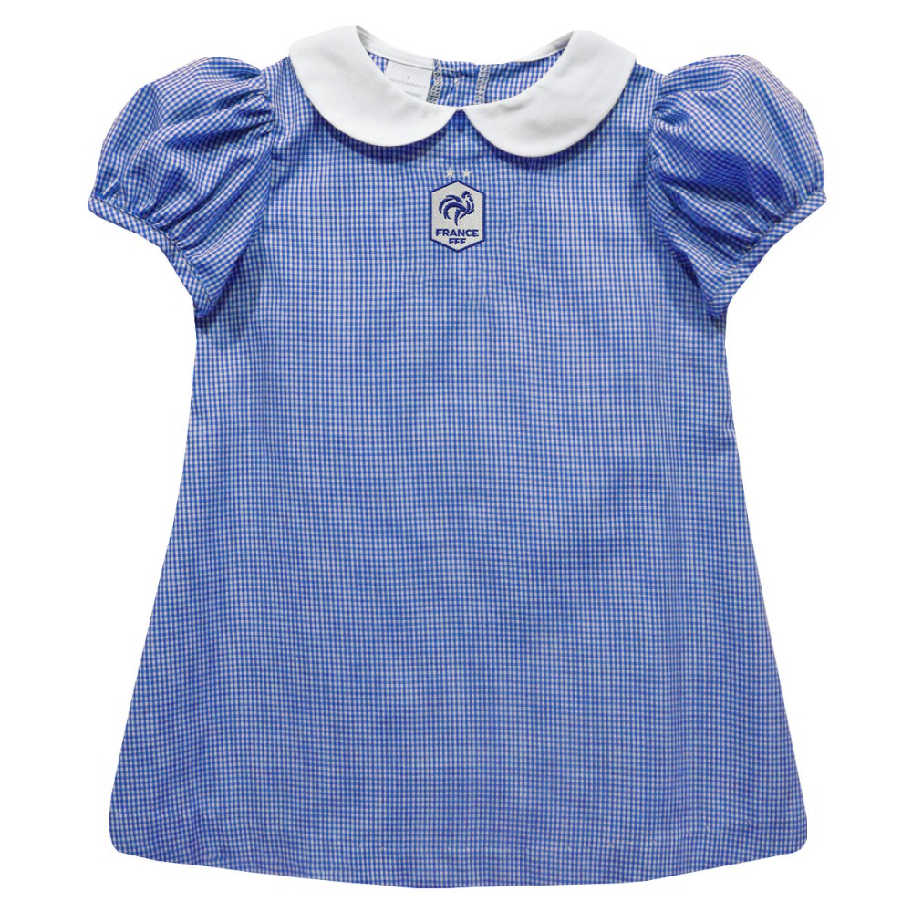 France National Team Vive La Fete Girls Toddler Gingham Puffy A-Line Dress for sale - Royal