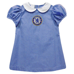 Chelsea Vive La Fete Girls Toddler Gingham Puffy A-Line Dress Discount - Royal