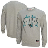 San Jose Sharks Mitchell & Ness Women's Hockey Night Sweatshirt - Heather Gray Sweatshirts