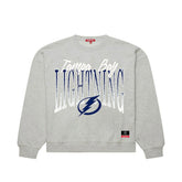 Tampa Bay Lightning Mitchell & Ness Women's Hockey Night Sweatshirt - Heather Gray Sweatshirts