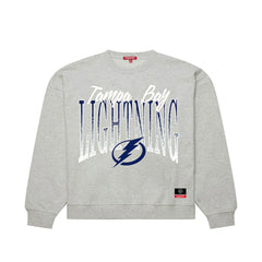 Tampa Bay Lightning Mitchell & Ness Women's Hockey Night Sweatshirt - Heather Gray Sweatshirts