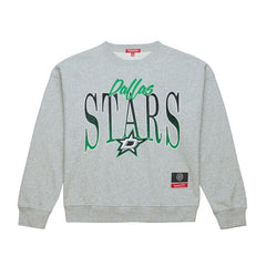 Dallas Stars Mitchell & Ness Women's Hockey Night Sweatshirt - Heather Gray Sweatshirts
