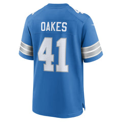 Gunnar Oakes Detroit Lions Team Game Jersey - Blue online