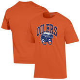 Edmonton Oilers Champion Helmet T-Shirt - Orange T-shirts