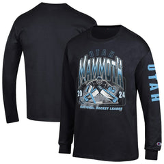 Utah Mammoth Champion Long Sleeve Jersey T-Shirt - Black T-shirts