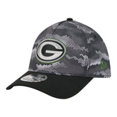 Green Bay Packers New Era Camo A-Frame 39THIRTY Flex Hat - Black for sale