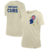 Chicago Cubs Women's Stars & Cap T-Shirt Cream