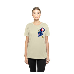 Chicago Cubs Women's Stars & Cap T-Shirt Cream