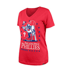 Philadelphia Phillies Women's Little Miss 2 V-Neck T-Shirt Red
