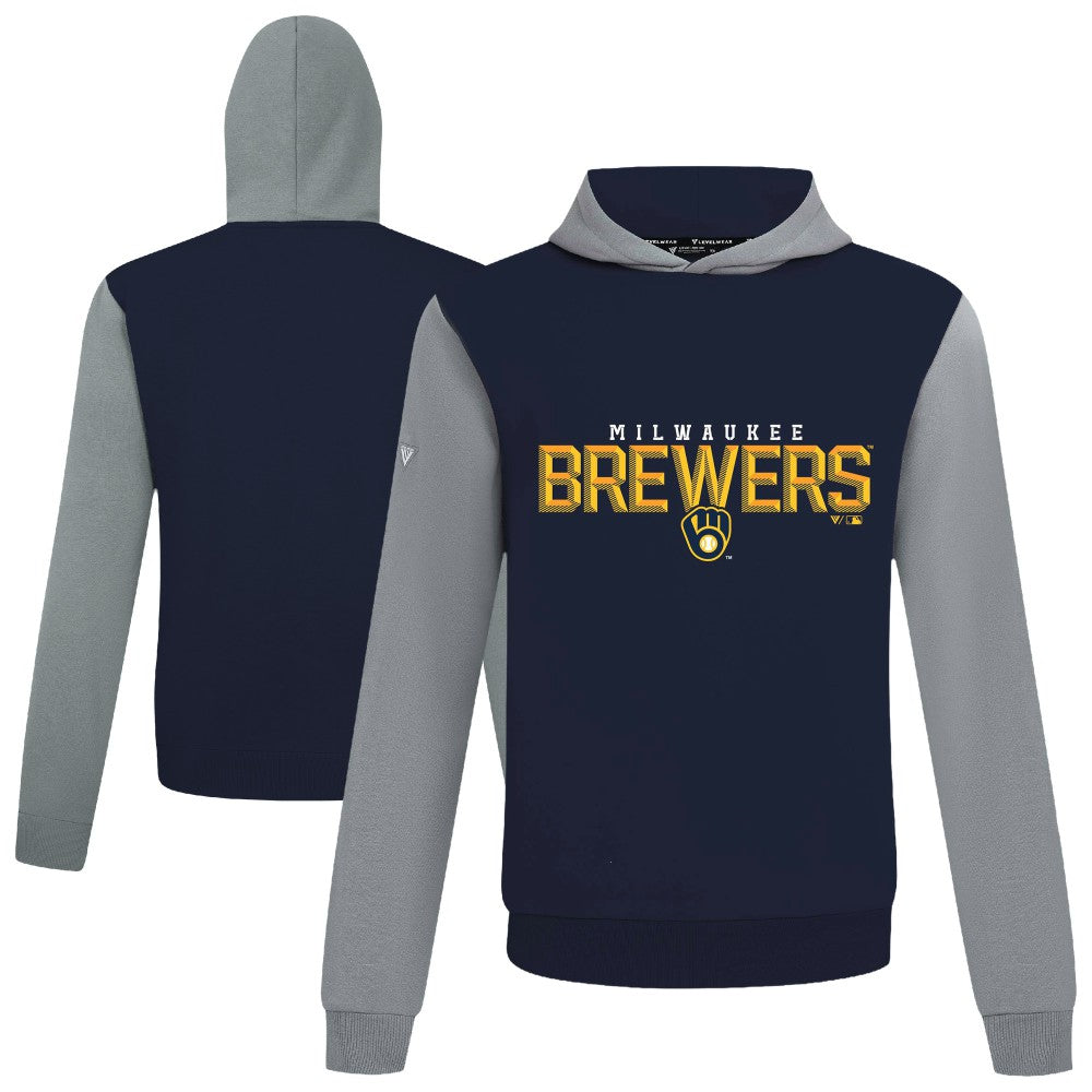 Milwaukee Brewers Levelwear Throwback Carve Ultimate Hoodie Navy