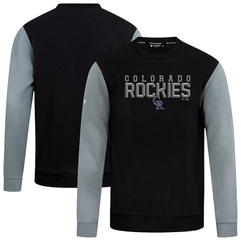 Colorado Rockies Levelwear Throwback Ultimate Carve Sweatshirt Black