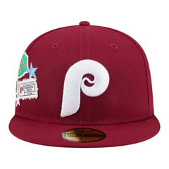 Philadelphia Phillies City Patch 59FIFTY Fitted Hat Burgundy